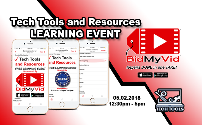 Tech Tools Resources Event by BidMyVid where you can get repairs DONE in one TAKE!