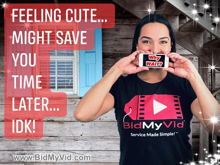 BidMyVid is Feeling Cute and ready to SAVE you TIME!